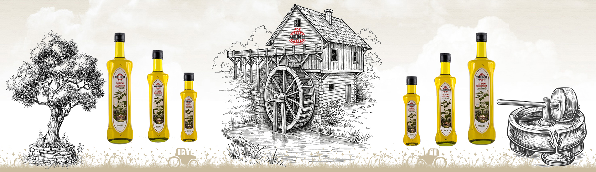 Taş Değirmen Baskı Soğuk Sıkım Zeytinyağı