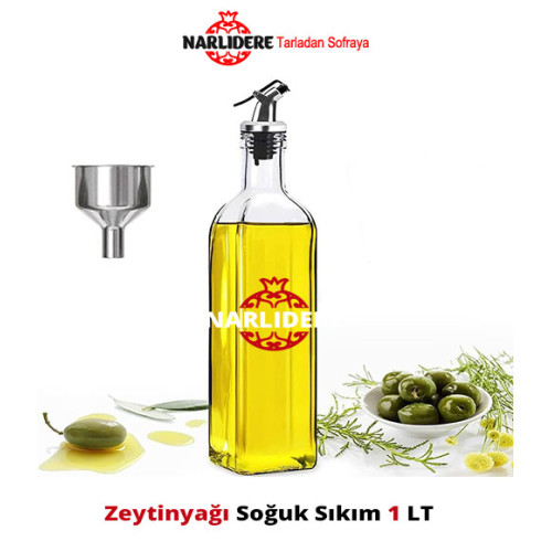 Soğuk Sıkım Zeytinyağı 1 LT Cam Şişe