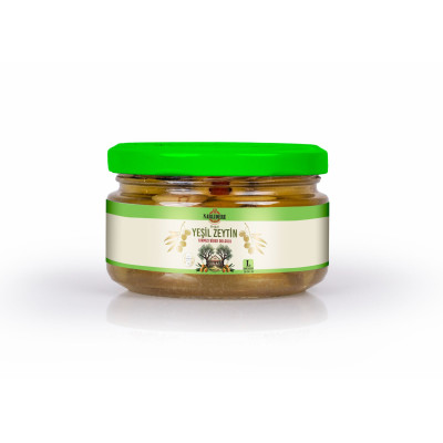 Biberli Yeşil Zeytin 200 GR Cam Kavanoz L