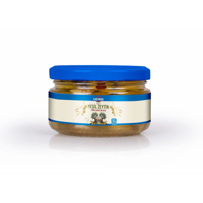 Biberli Yeşil Zeytin 200 GR Cam Kavanoz XL