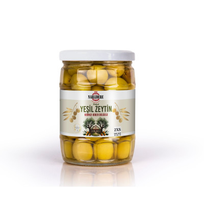 Biberli Yeşil Zeytin 350 GR Cam Kavanoz 2XS