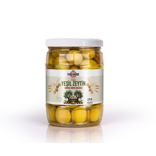 Biberli Yeşil Zeytin 350 GR Cam Kavanoz 2XS