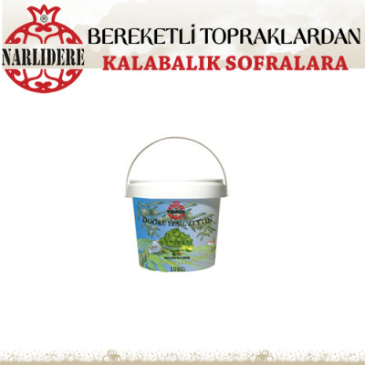 Doğal Yeşil Çizik Zeytin 10 KG Plastik Kova XS