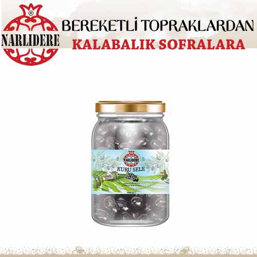 Siyah Zeytin Kuru Sele 1000 GR Cam Kavanoz L Kalibre