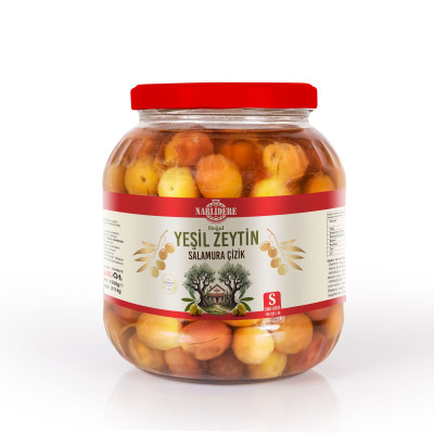 Yeşil Çizik Zeytin - 1500 GR Cam Kavanoz S Boy