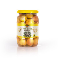 Yeşil Çizik Zeytin - 200 GR Cam Kavanoz Fıçı M Boy