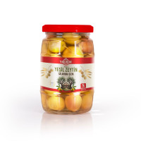 Yeşil Çizik Zeytin - 200 GR Cam Kavanoz Fıçı S Boy