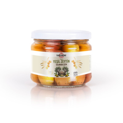 Yeşil Çizik Zeytin - 300 GR Cam Kavanoz 2XS Boy