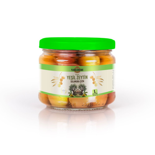 Yeşil Çizik Zeytin - 300 GR Cam Kavanoz L Boy