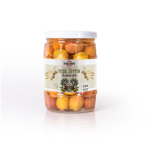 Yeşil Çizik Zeytin - 350 GR Cam Kavanoz 2XS Boy