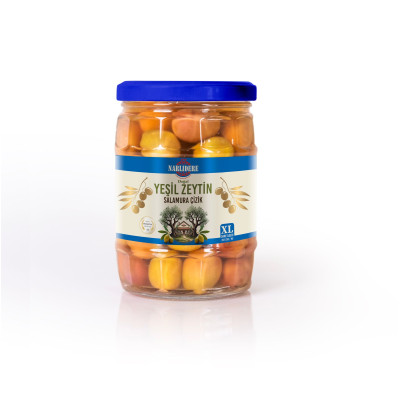 Yeşil Çizik Zeytin - 350 GR Cam Kavanoz XL Boy