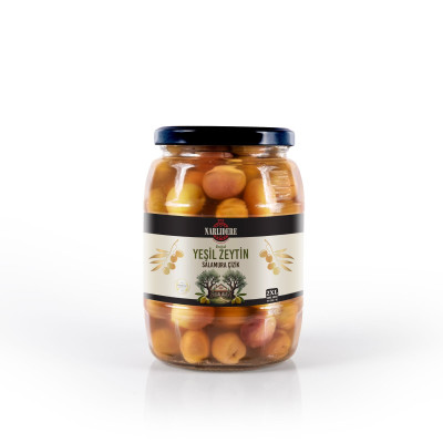 Yeşil Çizik Zeytin - 400 GR Cam Kavanoz 2XL Boy
