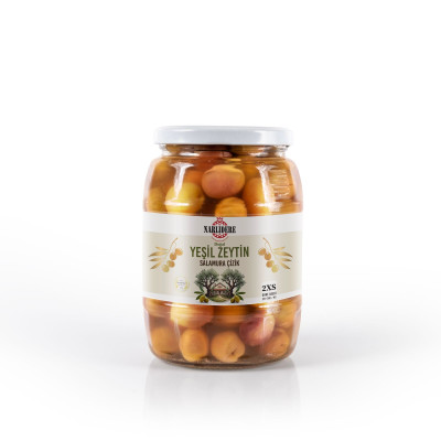 Yeşil Çizik Zeytin - 600 GR Cam Kavanoz 2XS Boy