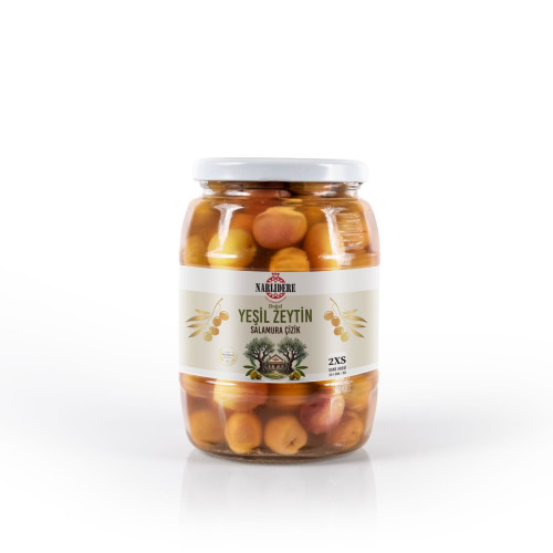 Yeşil Çizik Zeytin - 600 GR Cam Kavanoz 2XS Boy