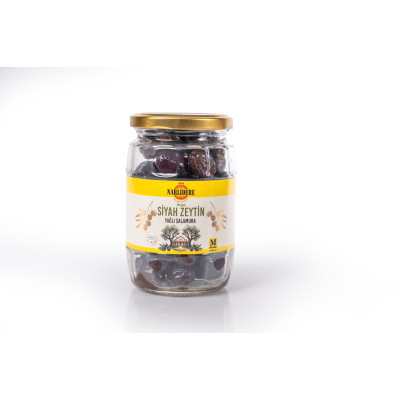 Yağlı Salamura Siyah Zeytin M 200 GR Cam Fıçı