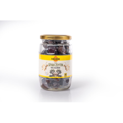 Yağlı Salamura Siyah Zeytin M 200 GR Cam Fıçı