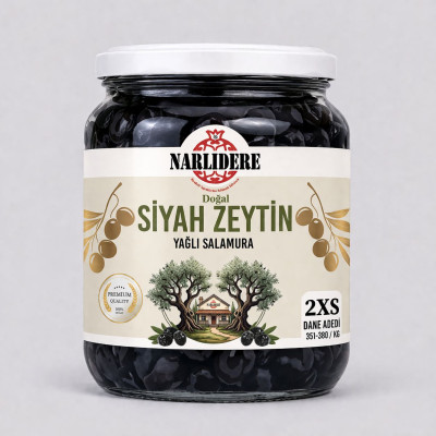 Siyah Zeytin Doğal Salamura Yağlı 250G/351-380 ...