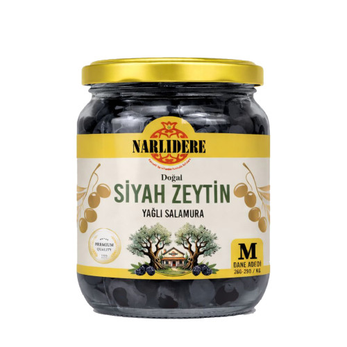 Siyah Zeytin Doğal Salamura Yağlı 250G/261-290 M - Cam