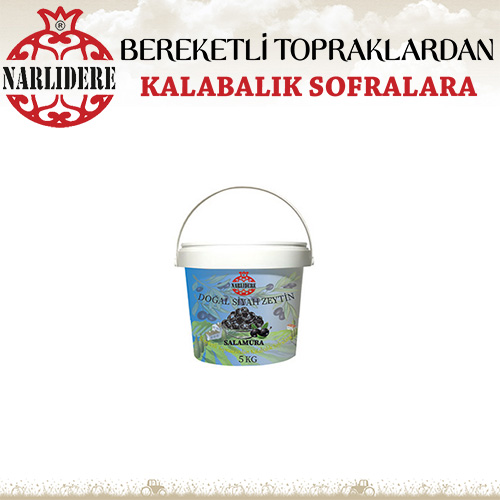 Salamura Yağlı Siyah Zeytin 5 KG Plastik Kova L