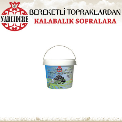 Salamura Yağlı Siyah Zeytin 5 KG Plastik Kova M
