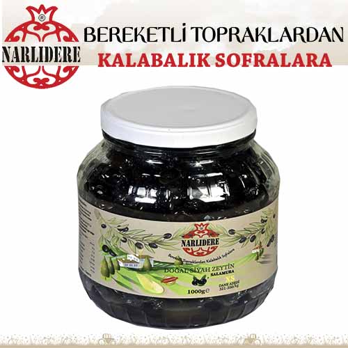Yağlı Salamura Siyah Zeytin 1KG Cam Kavanoz XS