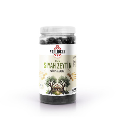 Gemlik Tipi Taş Baskı Siyah Zeytin 2XS 1 KG Boru...