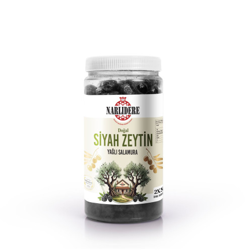 Gemlik Tipi Taş Baskı Siyah Zeytin 2XS 1 KG Boru Pet