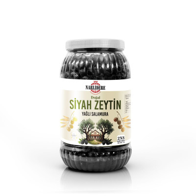 Salamura Yağlı Siyah Zeytin 2XS Boy 2000 GR