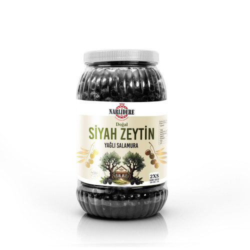 Salamura Yağlı Siyah Zeytin 2XS Boy 2000 GR