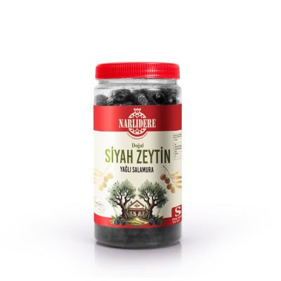 Gemlik Tipi Taş Baskı Siyah Zeytin S 1 KG Boru Pet