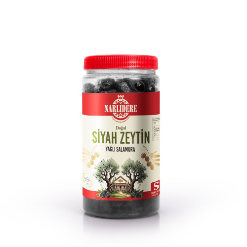 Gemlik Tipi Taş Baskı Siyah Zeytin S 1 KG Boru Pet