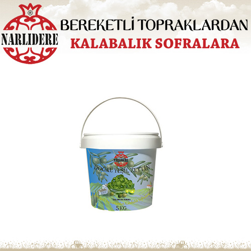 Geleneksel Yeşil Kırma Zeytin 5 KG Kova 2XL